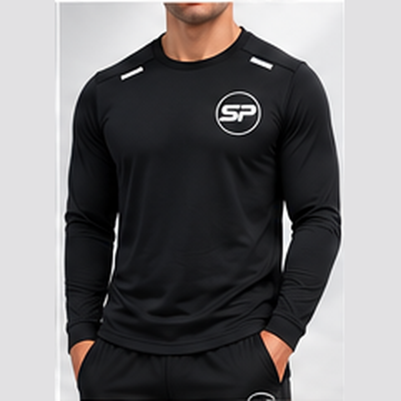 Strength Potential black long sleeve performance shirt worn
