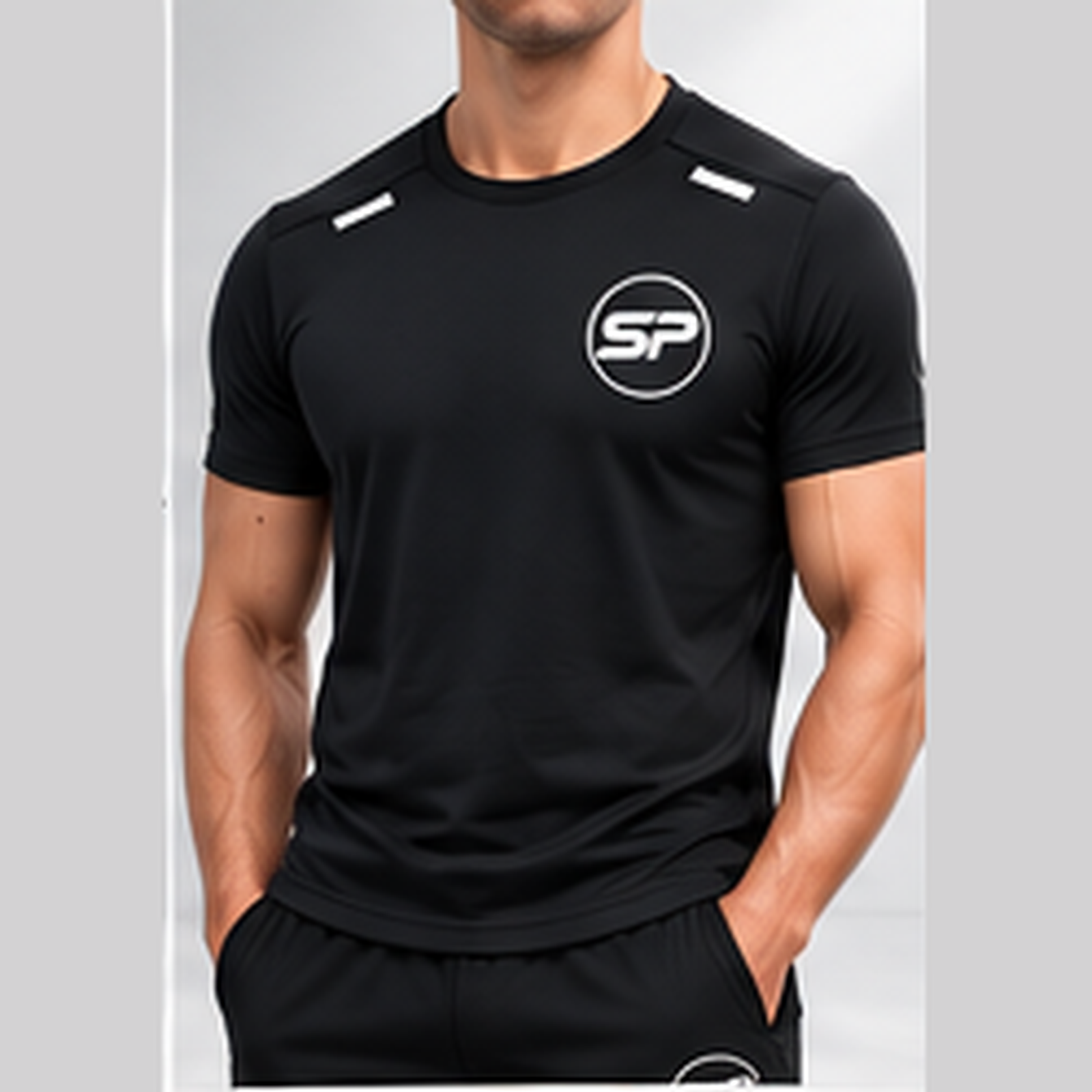 Strength Potential black short sleeve performance shirt worn
