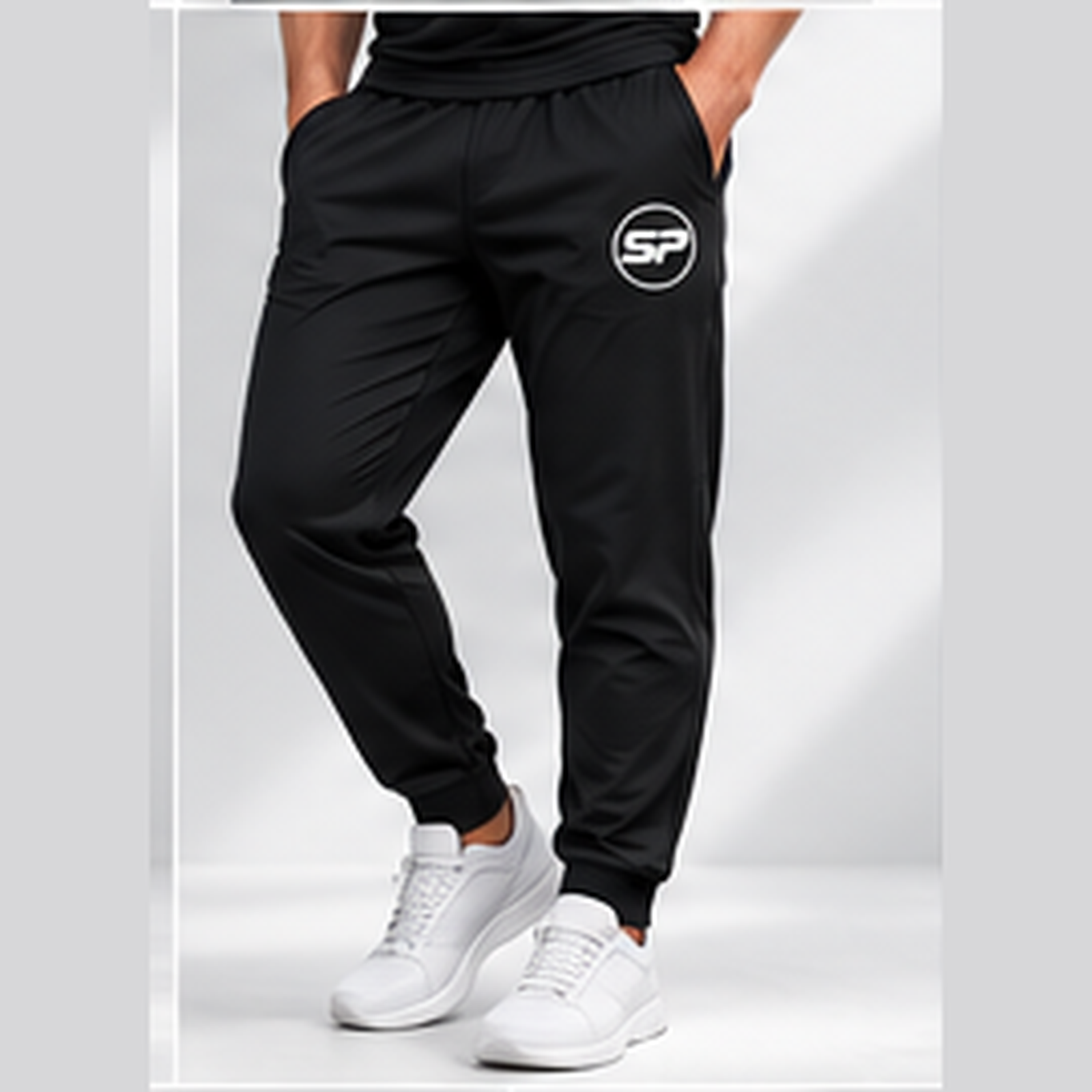 Strength Potential black performance trousers worn